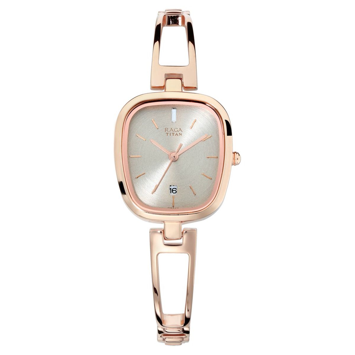 Titan Raga Viva Grey Dial Analog with Date Rose Gold Metal Strap watch for Women 1