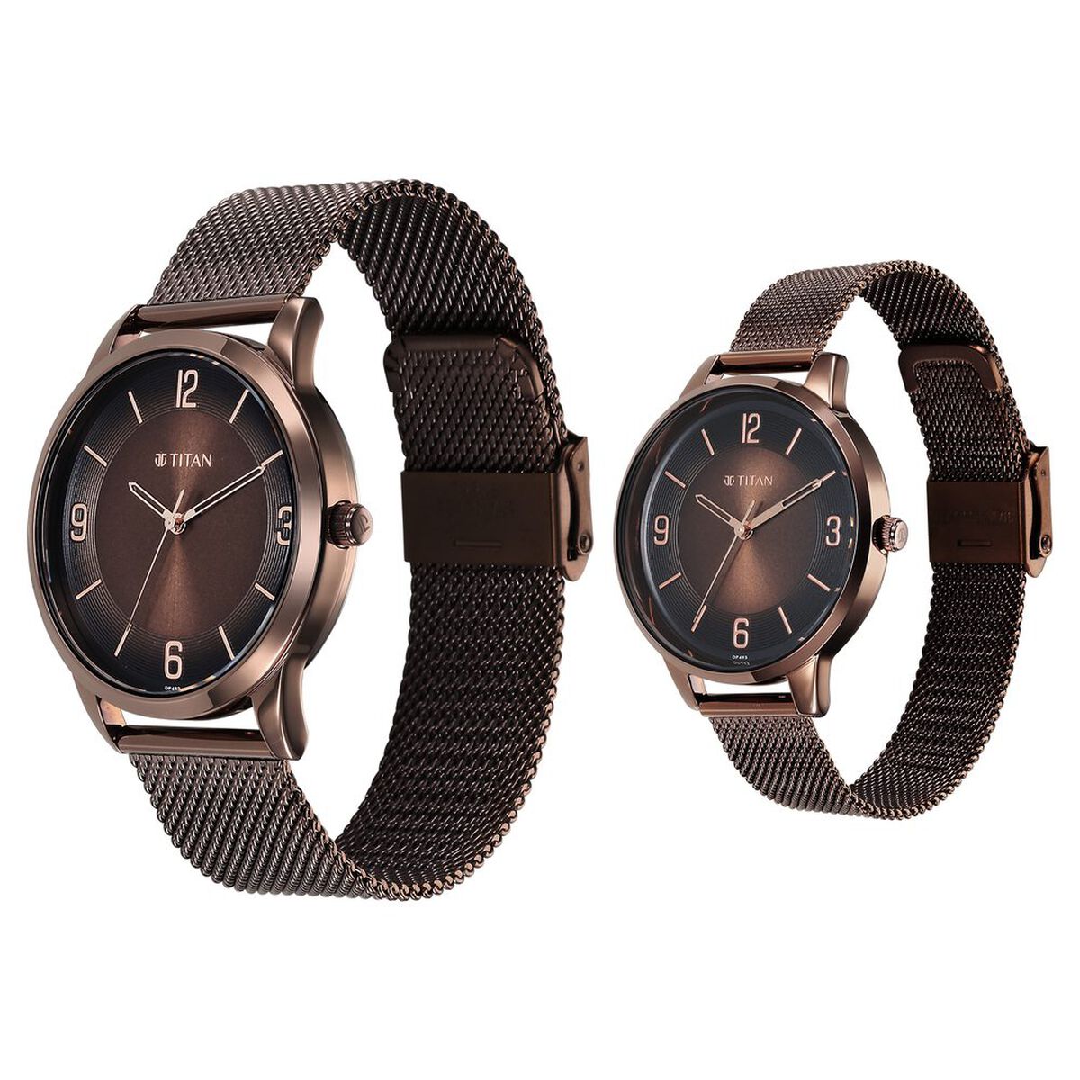 Titan Bandhan Quartz Analog Brown Dial Stainless Steel Strap Watch for Couple 3