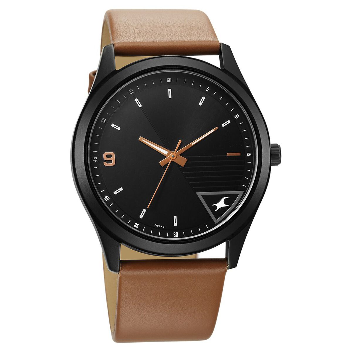 Fastrack Stunners Quartz Analog Black Dial Brown Leather Strap Watch For Guys 2