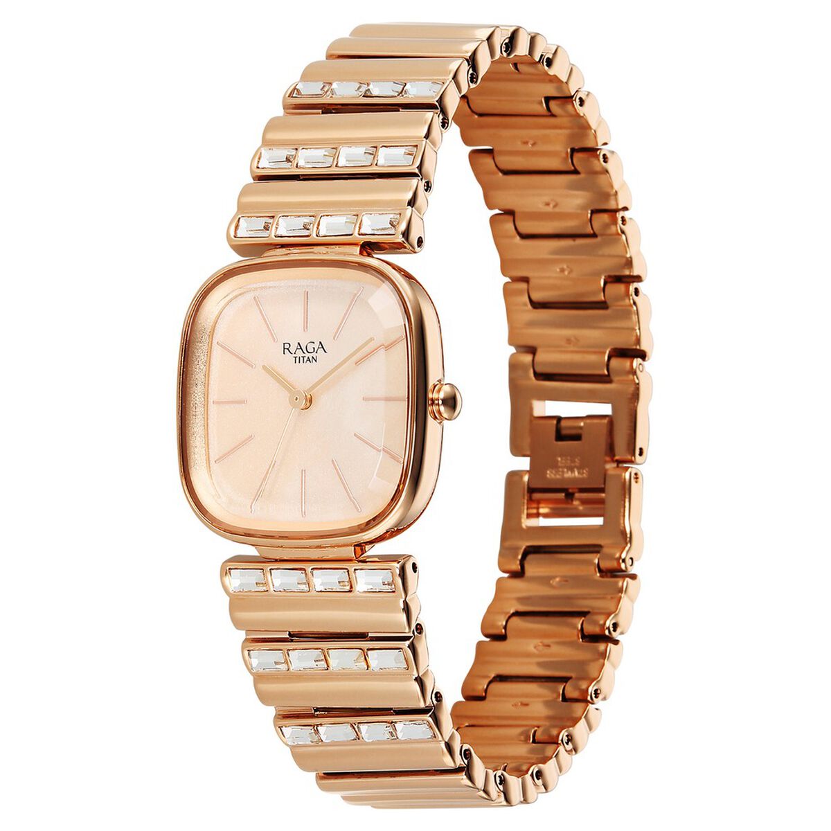 Titan Raga Glimmers Quartz Analog Rose Gold Dial Rose Gold Metal Strap Watch For Women 3