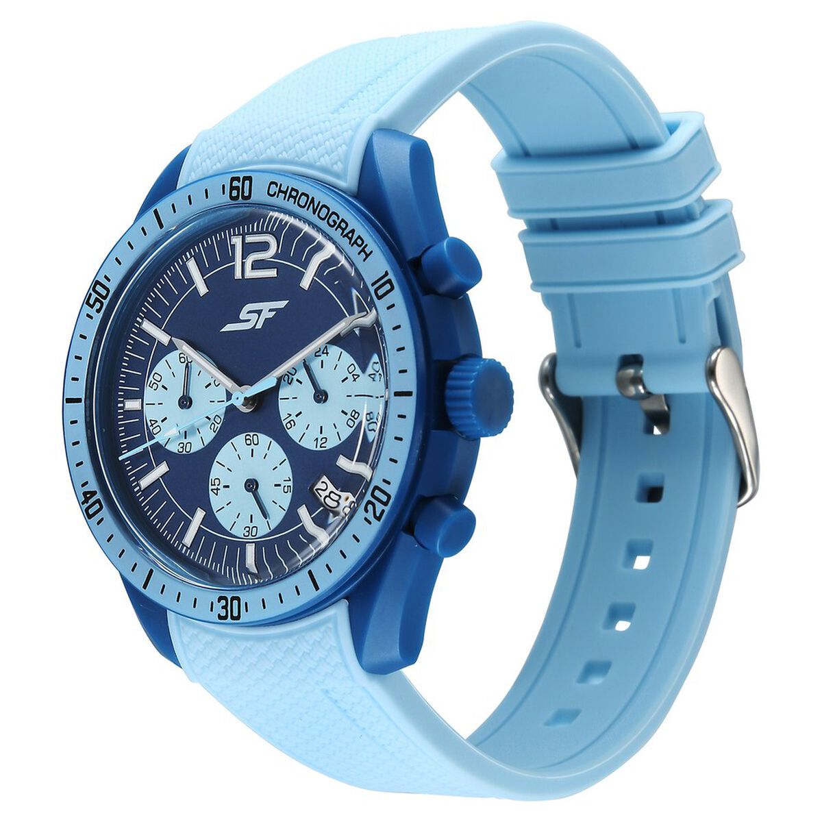 SF Genesis Bold Chronograph Watch for Men with Light Blue Strap 3