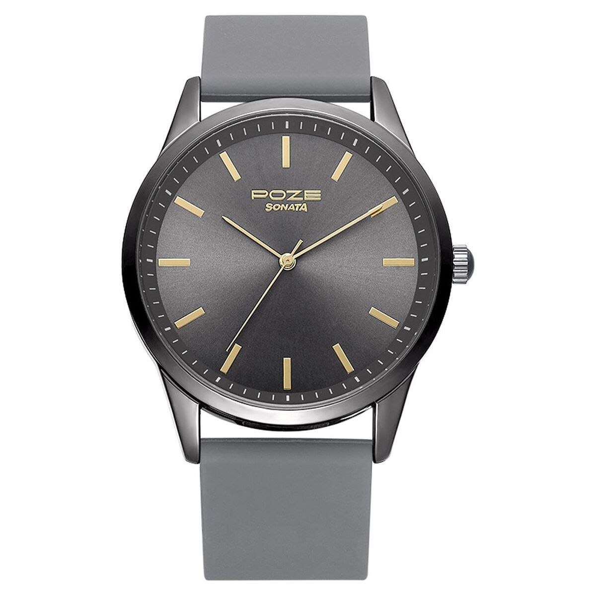 Poze by Sonata Quartz Analog Black Dial Silicone Strap Watch for Men 1