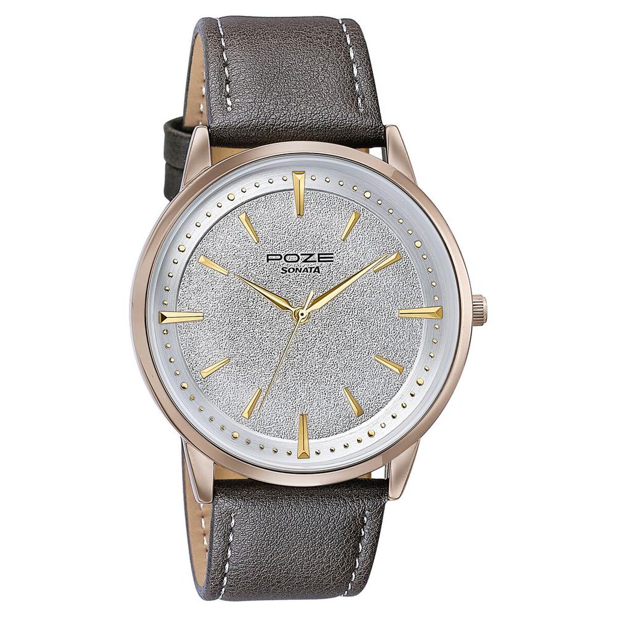 Sonata Poze Quartz Analog White Dial Leather Strap Watch For Men 3