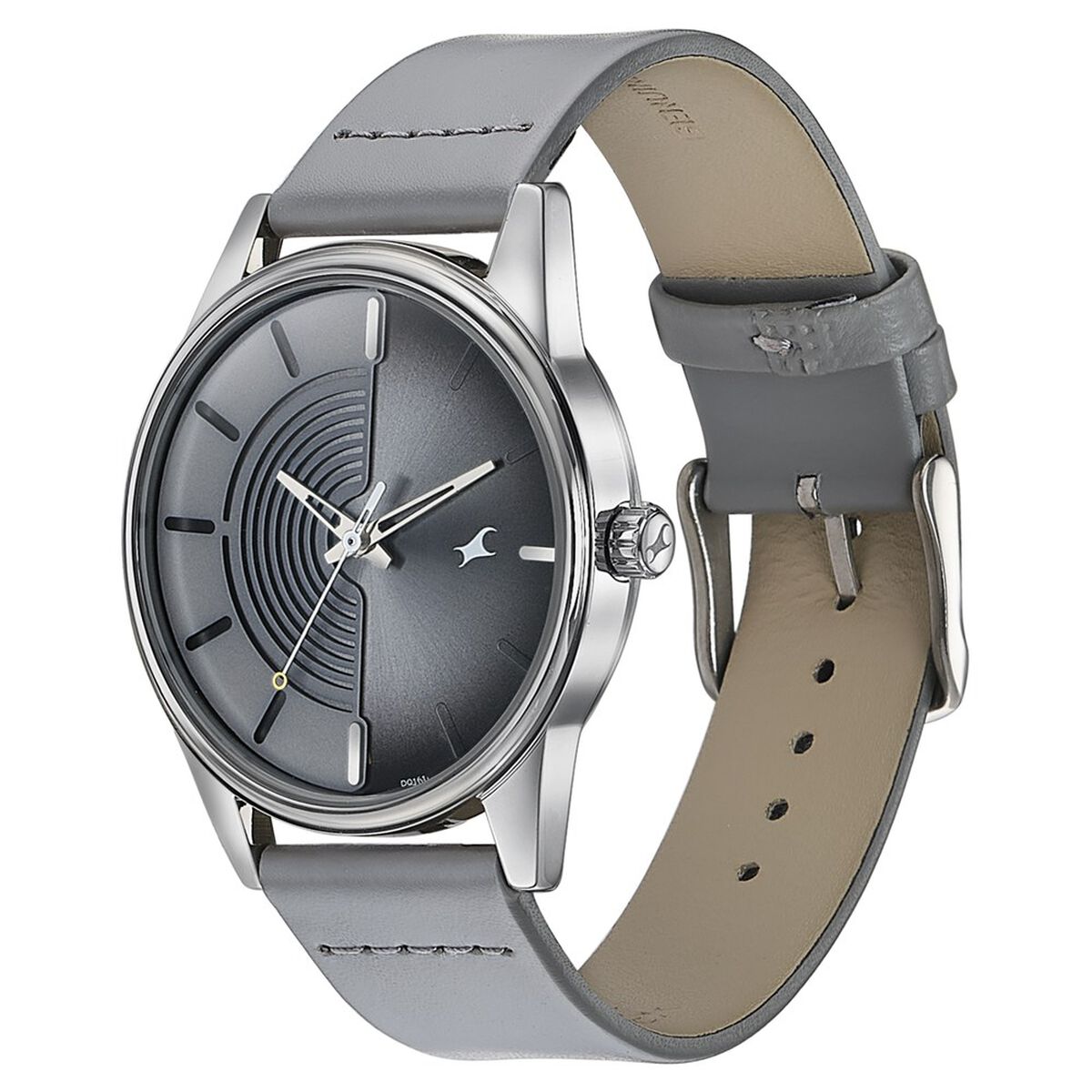 Fastrack Stunners Quartz Analog Grey Dial Grey Leather Strap Watch For Guys 3