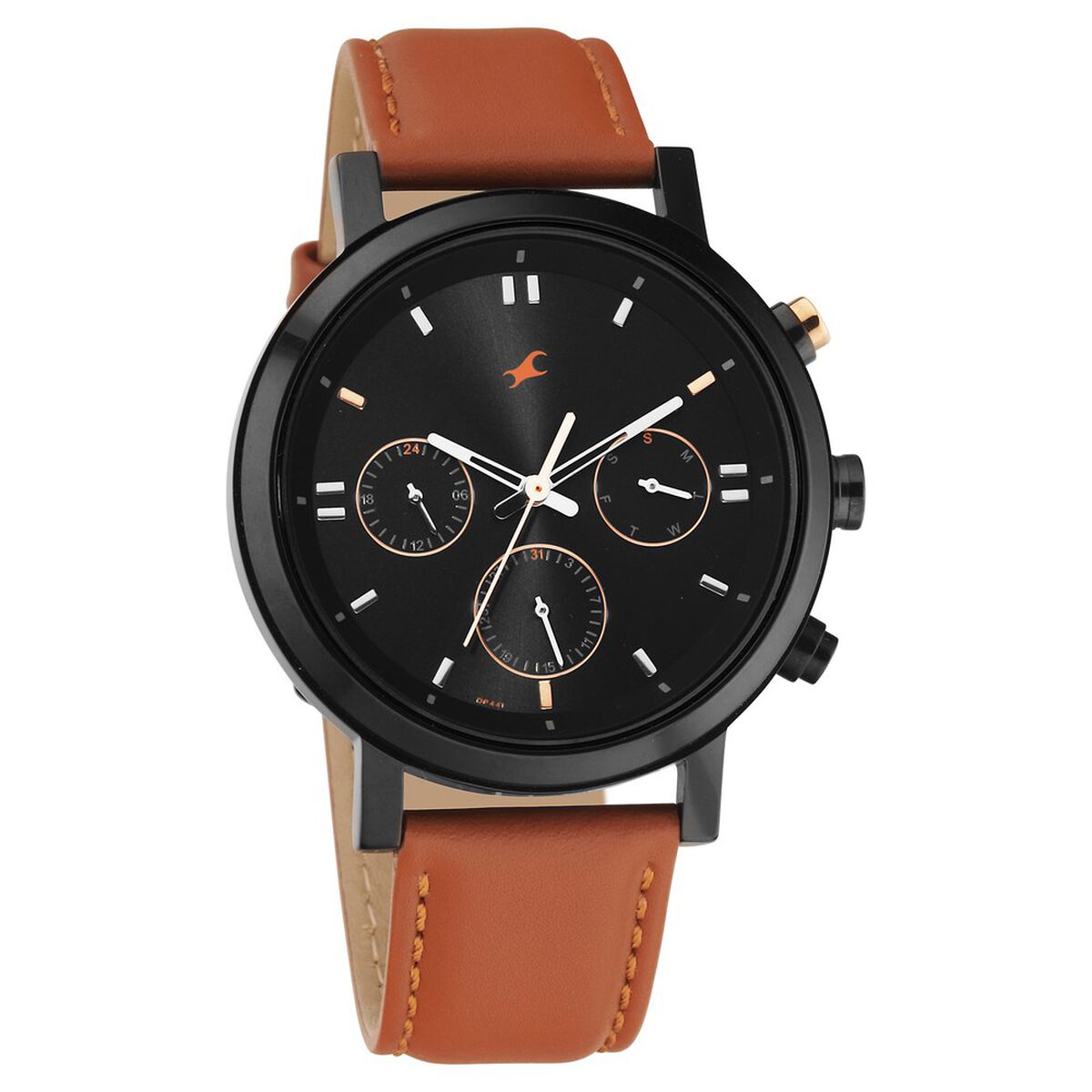 Fastrack Tick Tock Quartz Analog Black dial Leather Strap Watch for Guys 2
