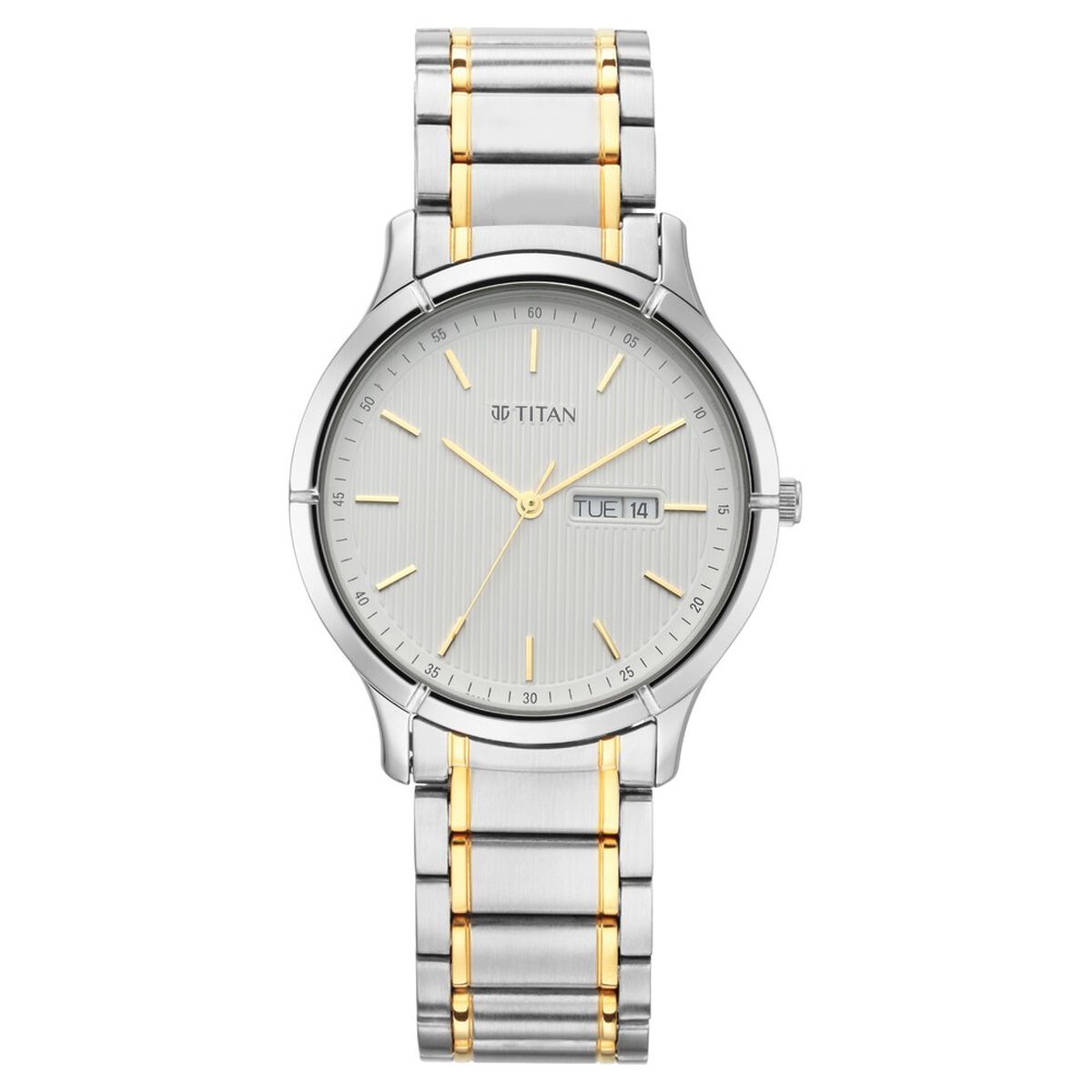 Titan Lagan White Dial Analog with Day and Date Metal Strap Watch for Men 2