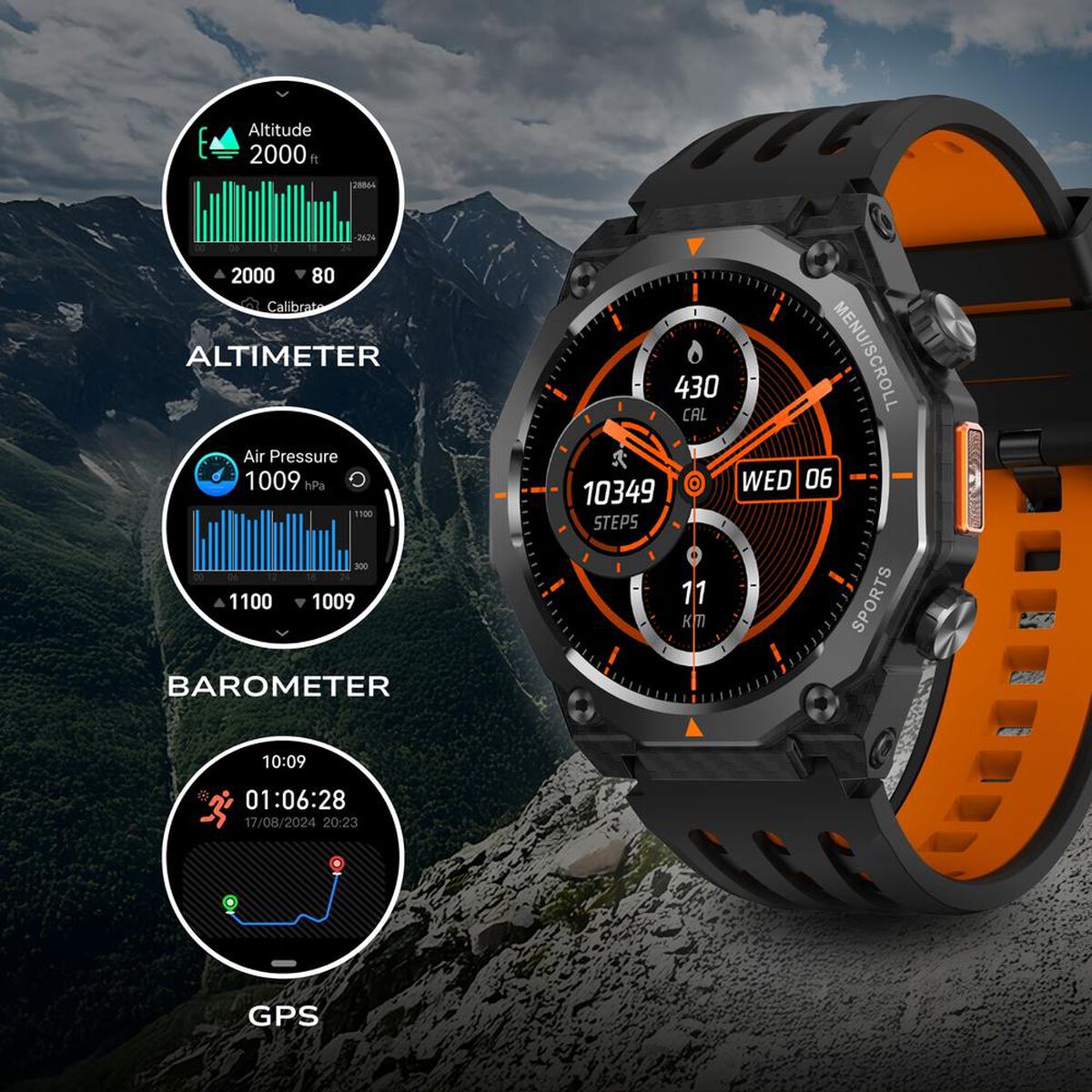 Fastrack Xtreme Adventure Smartwatch with 1.43" AMOLED Display, Dual Push Button, Dual Tone Strap, Multiple Menu Styles 2
