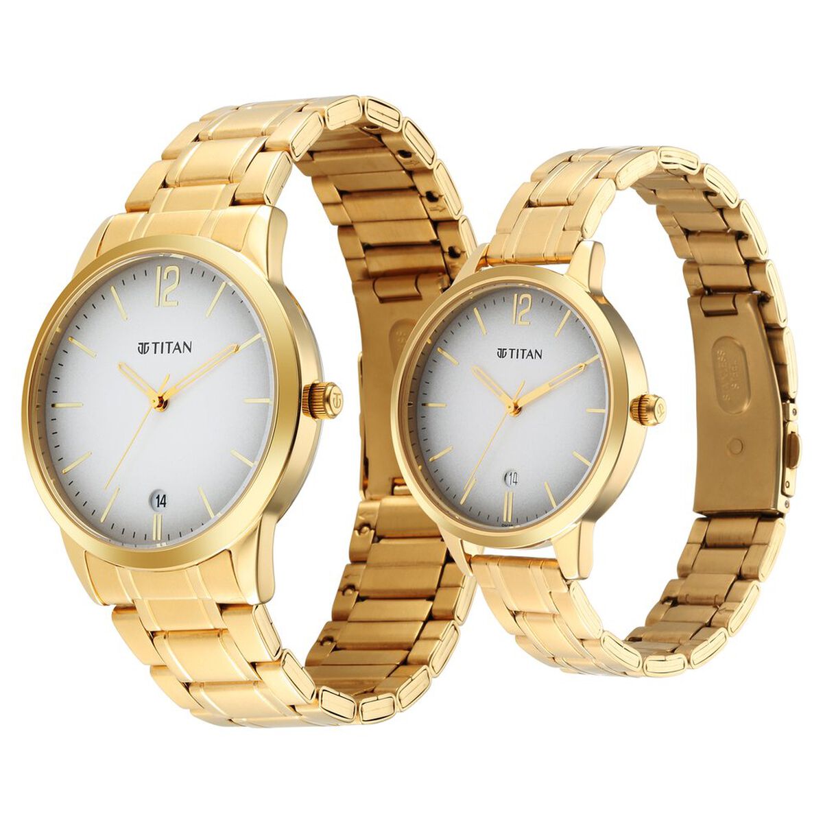 Titan Bandhan Grey Dial Analog Stainless Steel Strap Watch for Couple 3