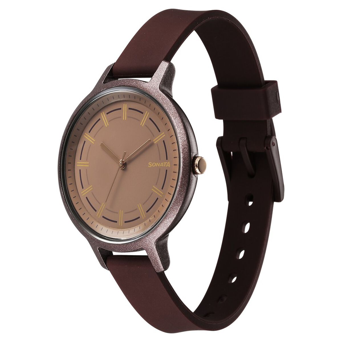 Sonata Splash Quartz Analog Brown Dial Plastic Strap Watch for Women 3