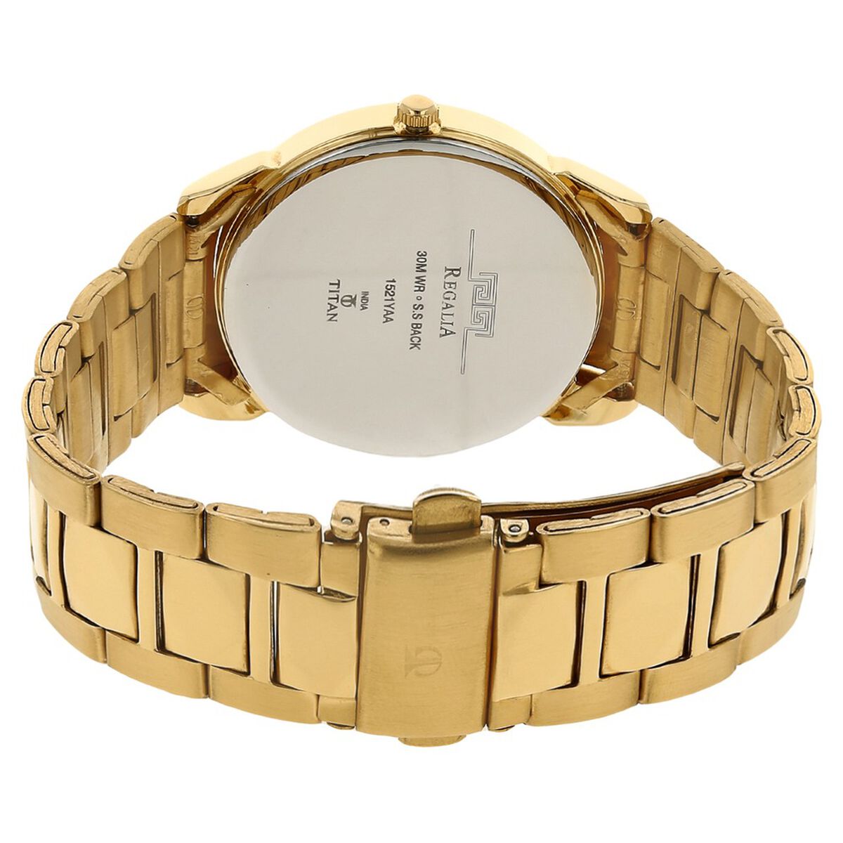 Titan Quartz Analog with Date Champagne Dial Stainless Steel Strap Watch for Men 4