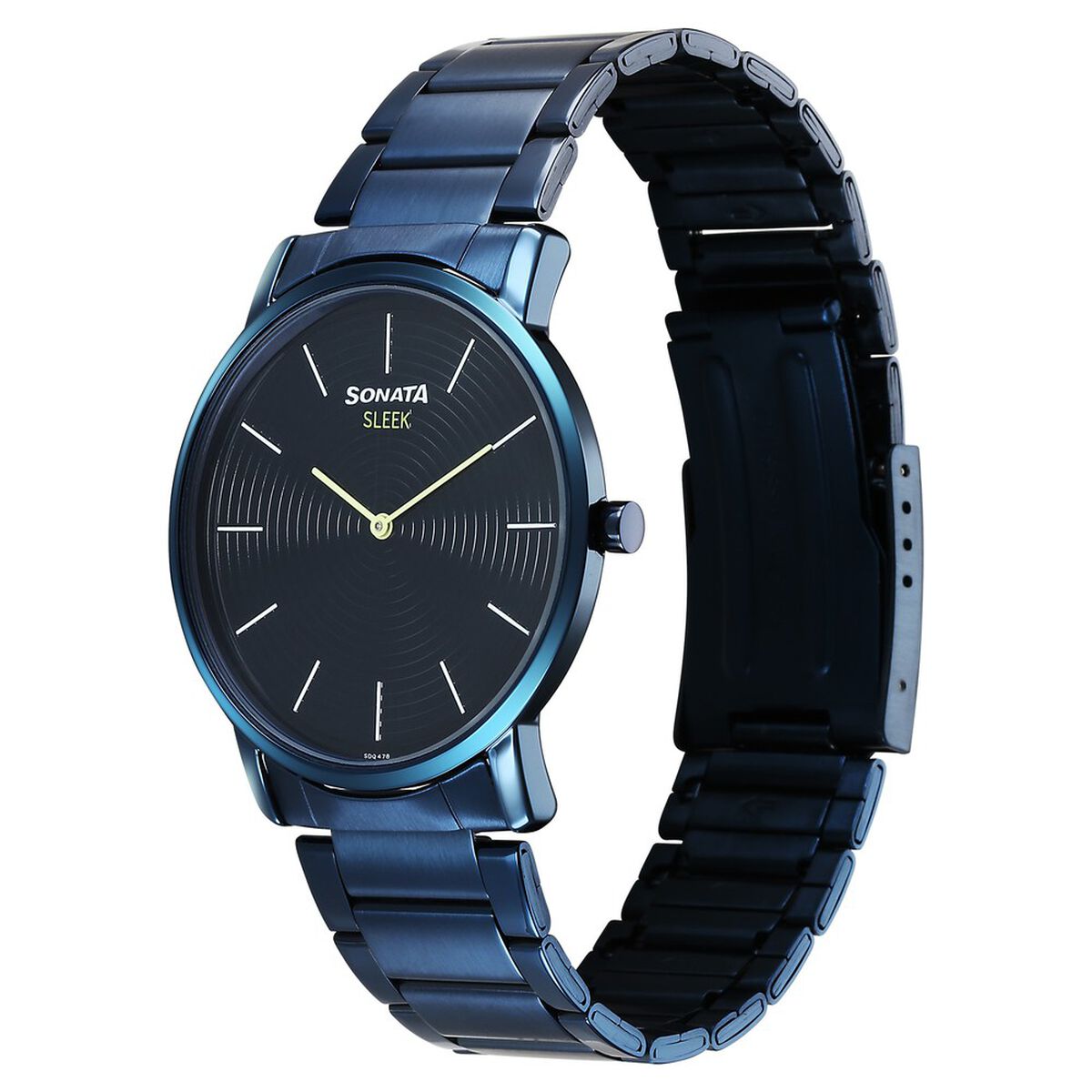 Sonata Sleek Quartz Analog Blue Dial Blue Stainless Steel Strap Watch For Men 3