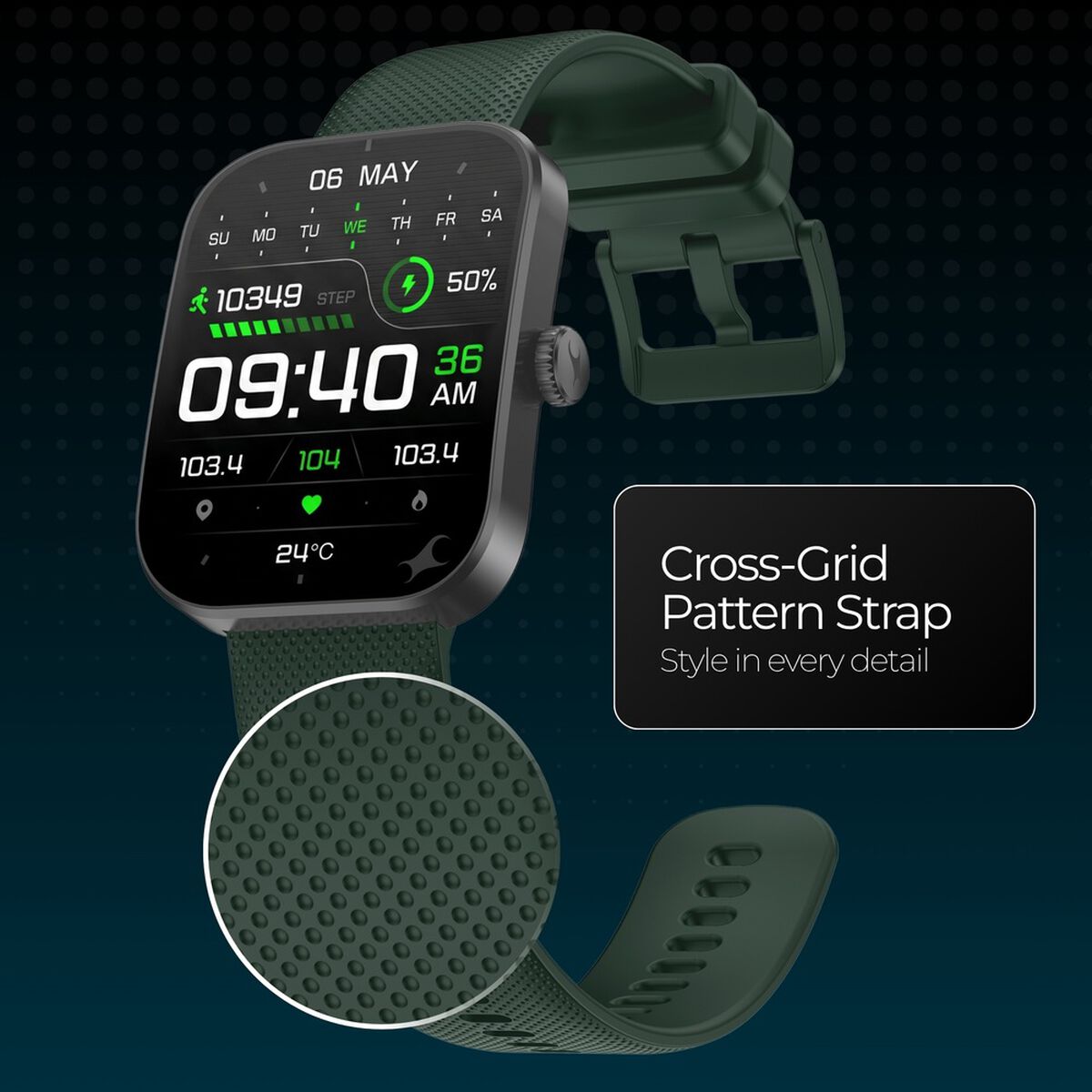 Fastrack Revoltt FS3 Smartwatch with 2.01" TFT Display,Push Button Interactions, HRM, SpO2, Sleep, Rotary Crown 3