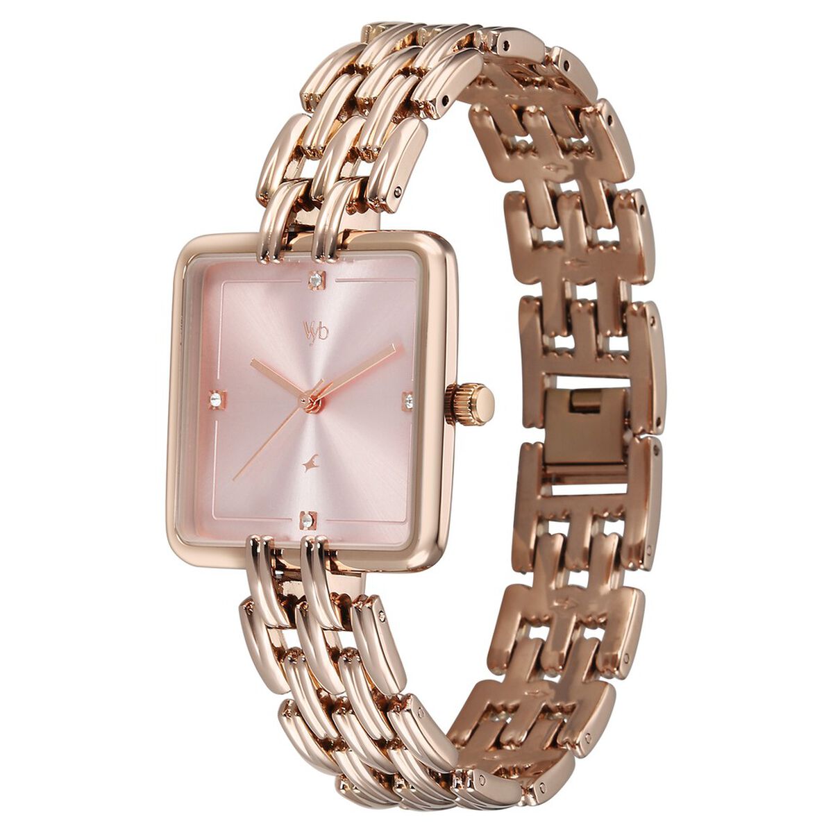 Vyb Minimalist By Fastrack Quartz Analog Pink Dial Rose Gold Metal Strap Watch For Girls 3