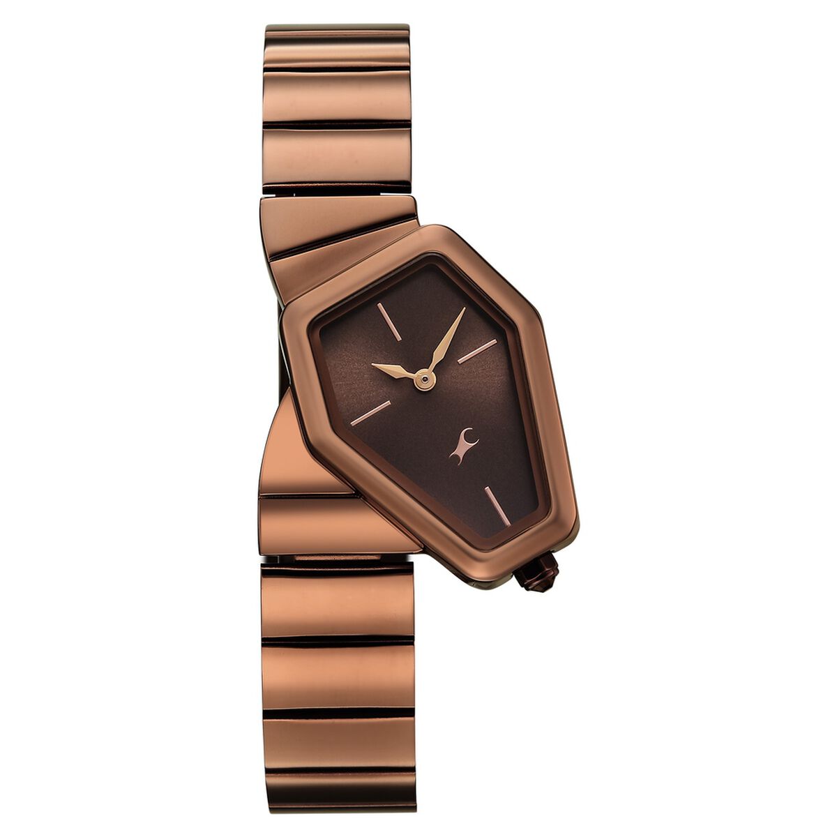 Fastrack Wild Quartz Analog Brown Dial Brown Stainless Steel Strap Watch For Girls 1