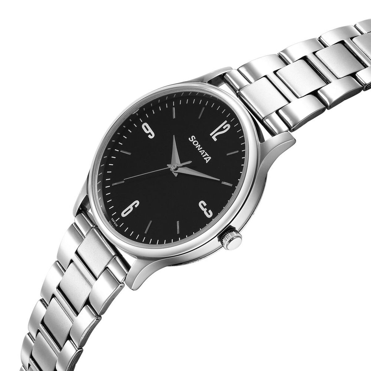 Sonata Aspire Quartz Analog Black Dial Stainless Steel Strap Watch for Men 2