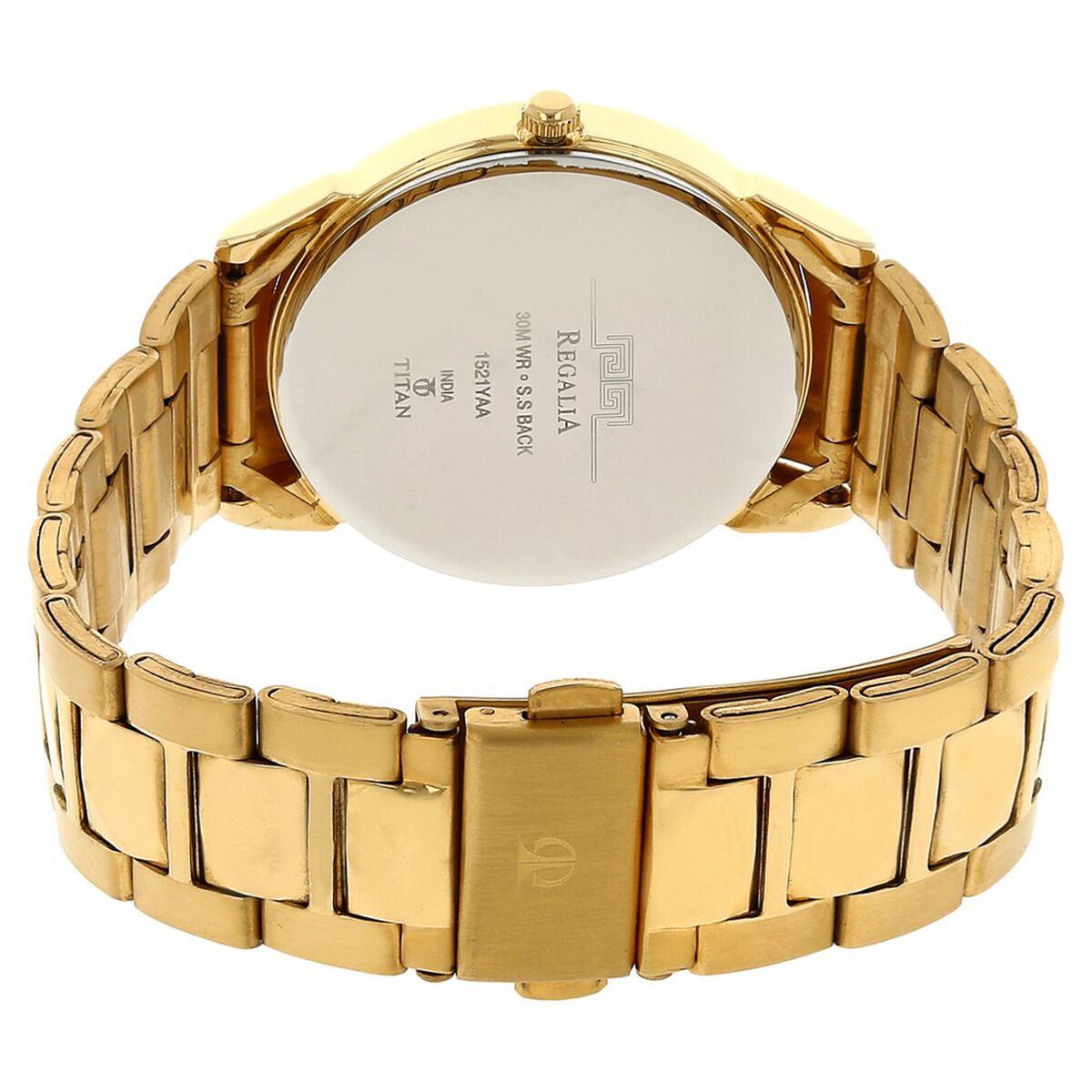 Titan Quartz Analog with Date Silver Round Dial Golden Stainless Steel Strap Watch For Men 4