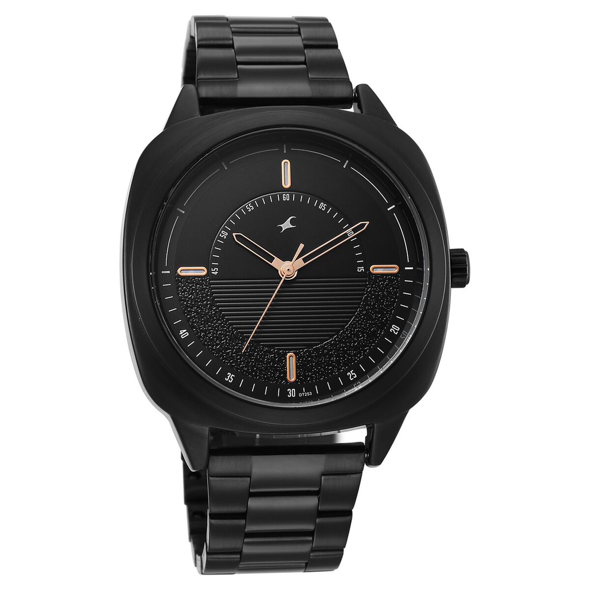 Fastrack Stunners Quartz Analog Black Dial Black Stainless Steel Strap Watch For Guys 2