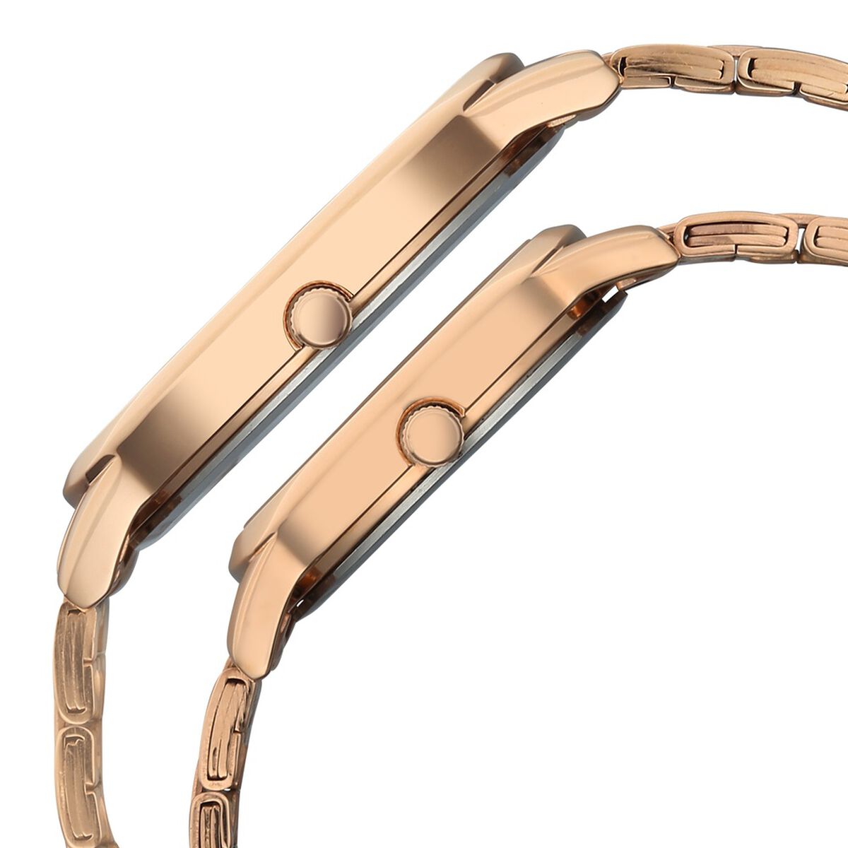 Titan Bandhan Eternal Pair Analog with Date and Silver Dial Rose Gold Stainless Steel Strap Watch for Couples 4