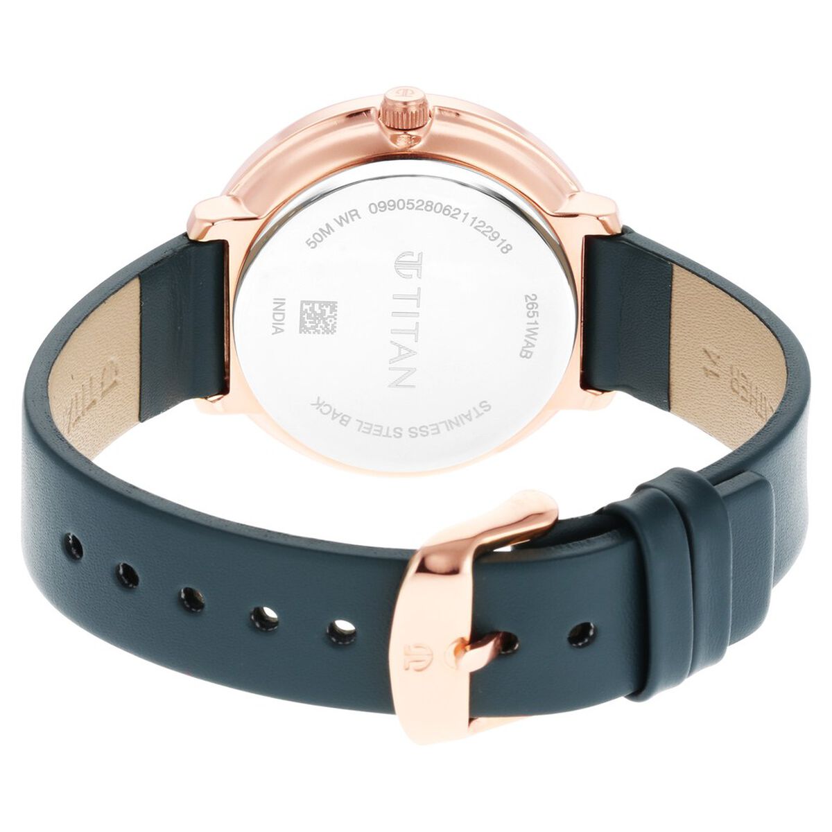 Titan Women's Svelte Black: Multi-Function Watch with Leather Strap 5