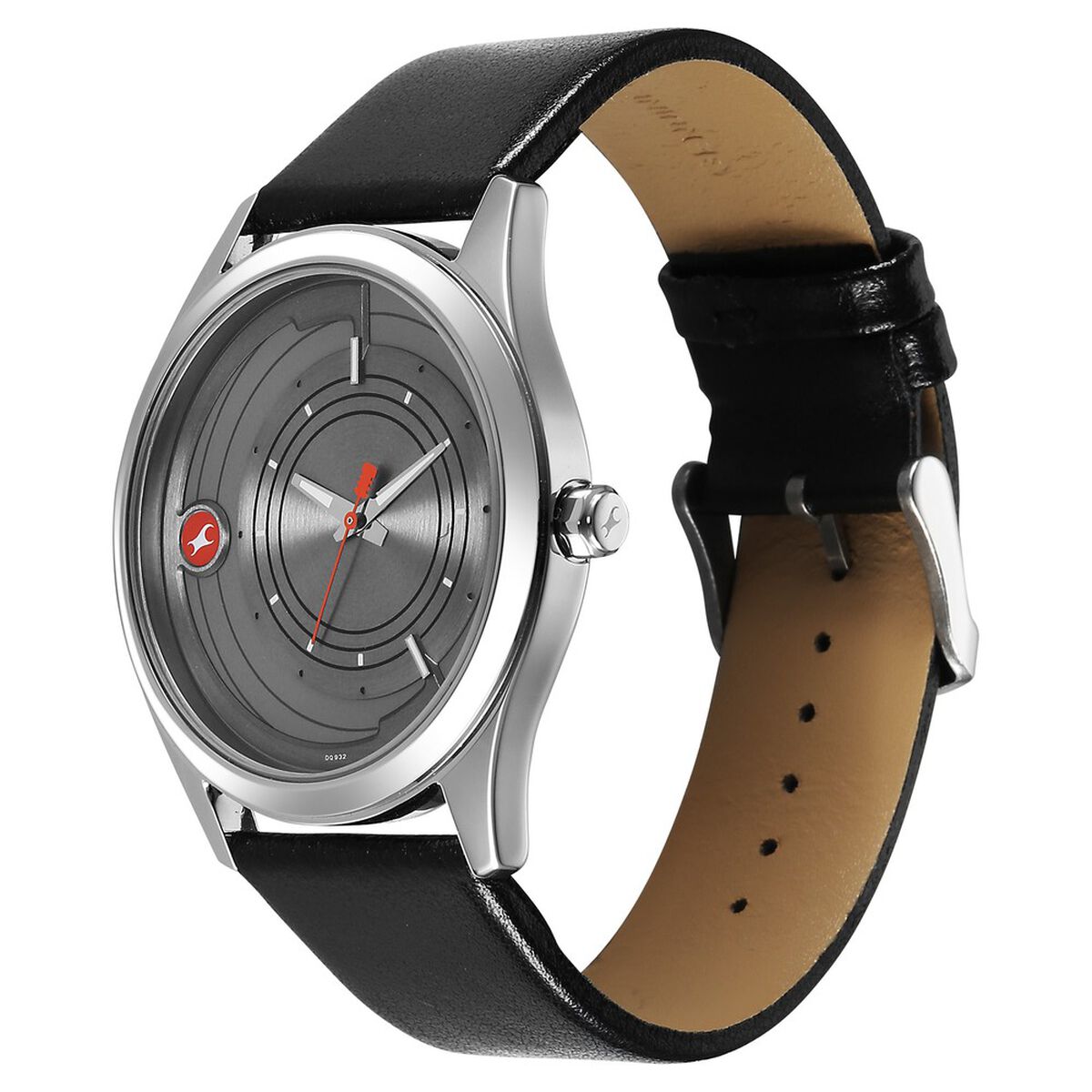 Fastrack Groove Quartz Analog Grey Dial Black Leather Strap Watch For Guys 3