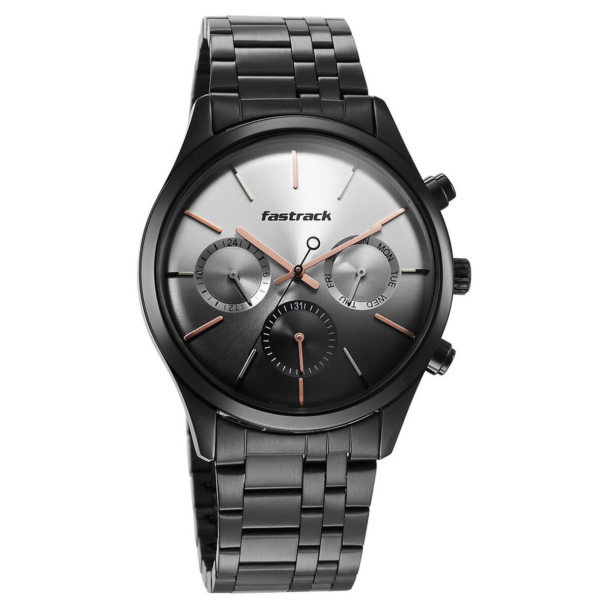 Fastrack Opulence Quartz Multifunction Multicoloured Dial Stainless Steel Strap Watch for Guys 2
