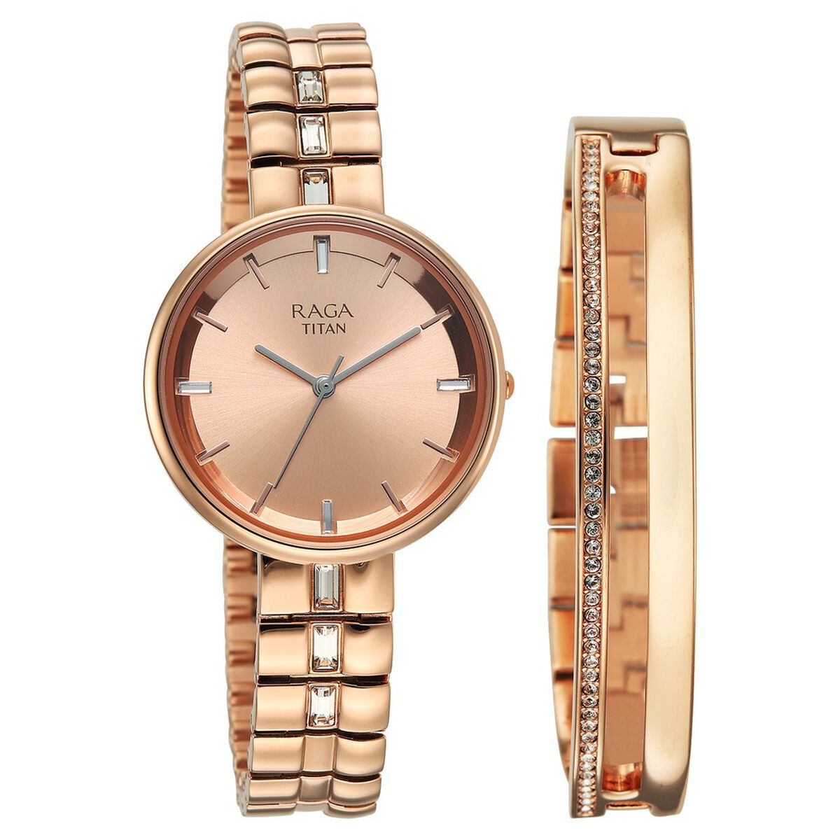 Titan Raga Contempore Quartz Analog Rose Gold Dial Rose Gold Metal Strap Watch For Women 2