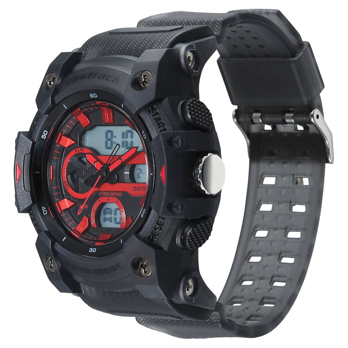 Fastrack StreetStyle Quartz Analog Digital Black Dial Black Polyether Strap Watch For Guys 3