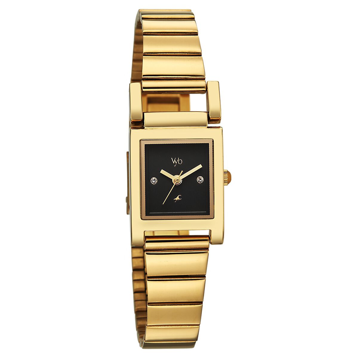 Vyb Muse By Fastrack Quartz Analog Black Dial Golden Stainless Steel Strap Watch For Girls 2