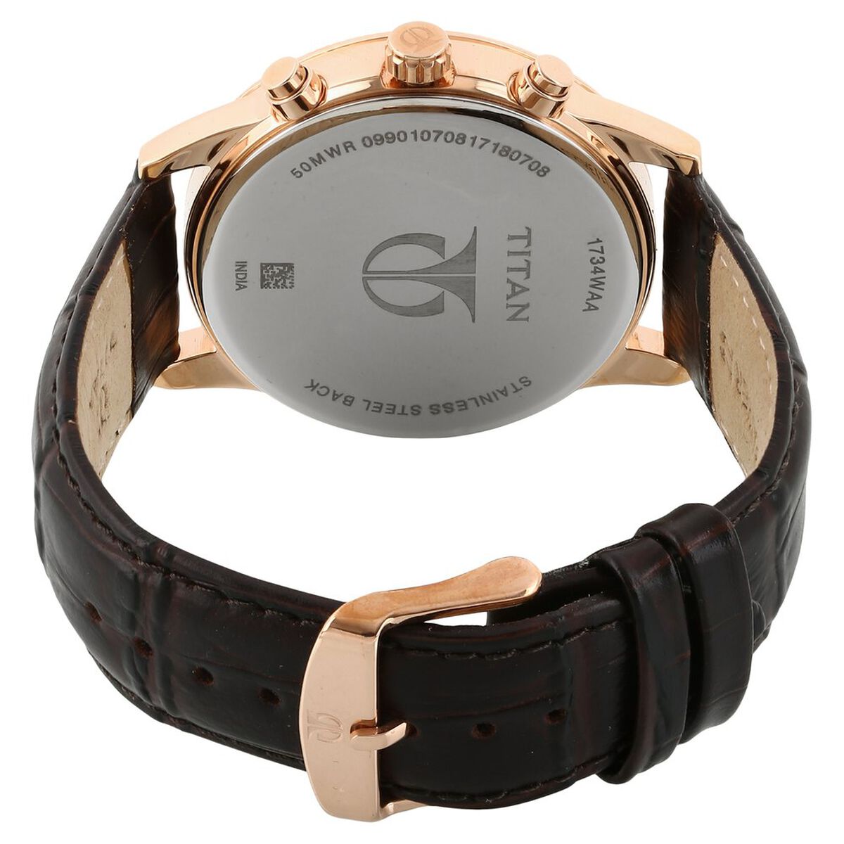 Titan Men's Metropolitan Luxe: Multifunction brown Dial with leather Strap 4
