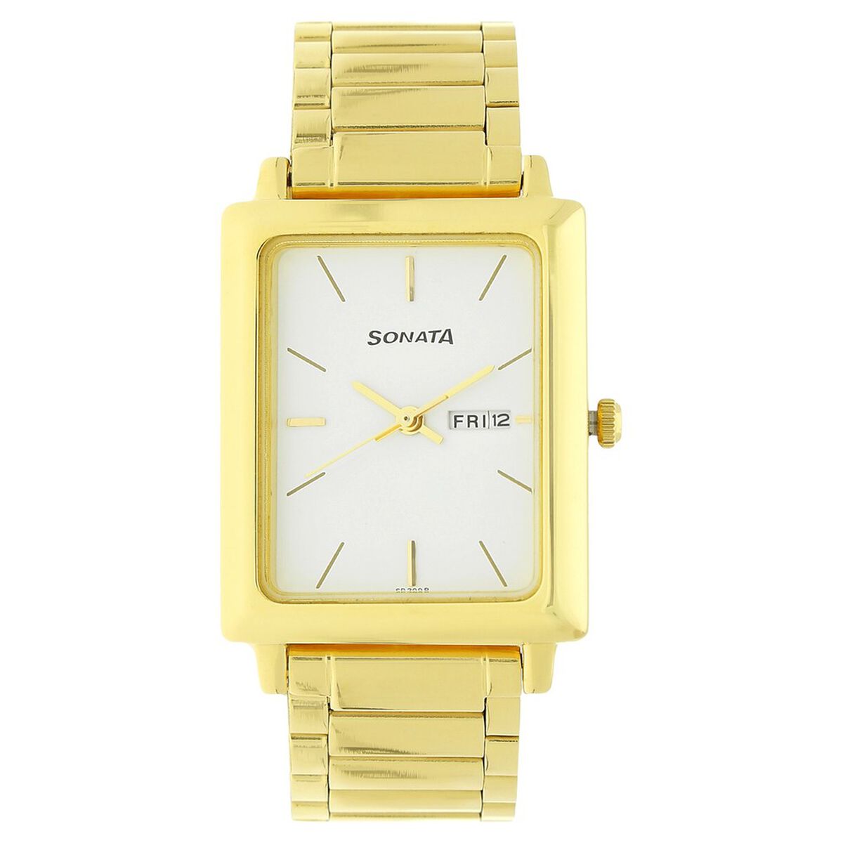 Sonata Quartz Analog with Day and Date White Dial Stainless Steel Strap Watch for Men 1