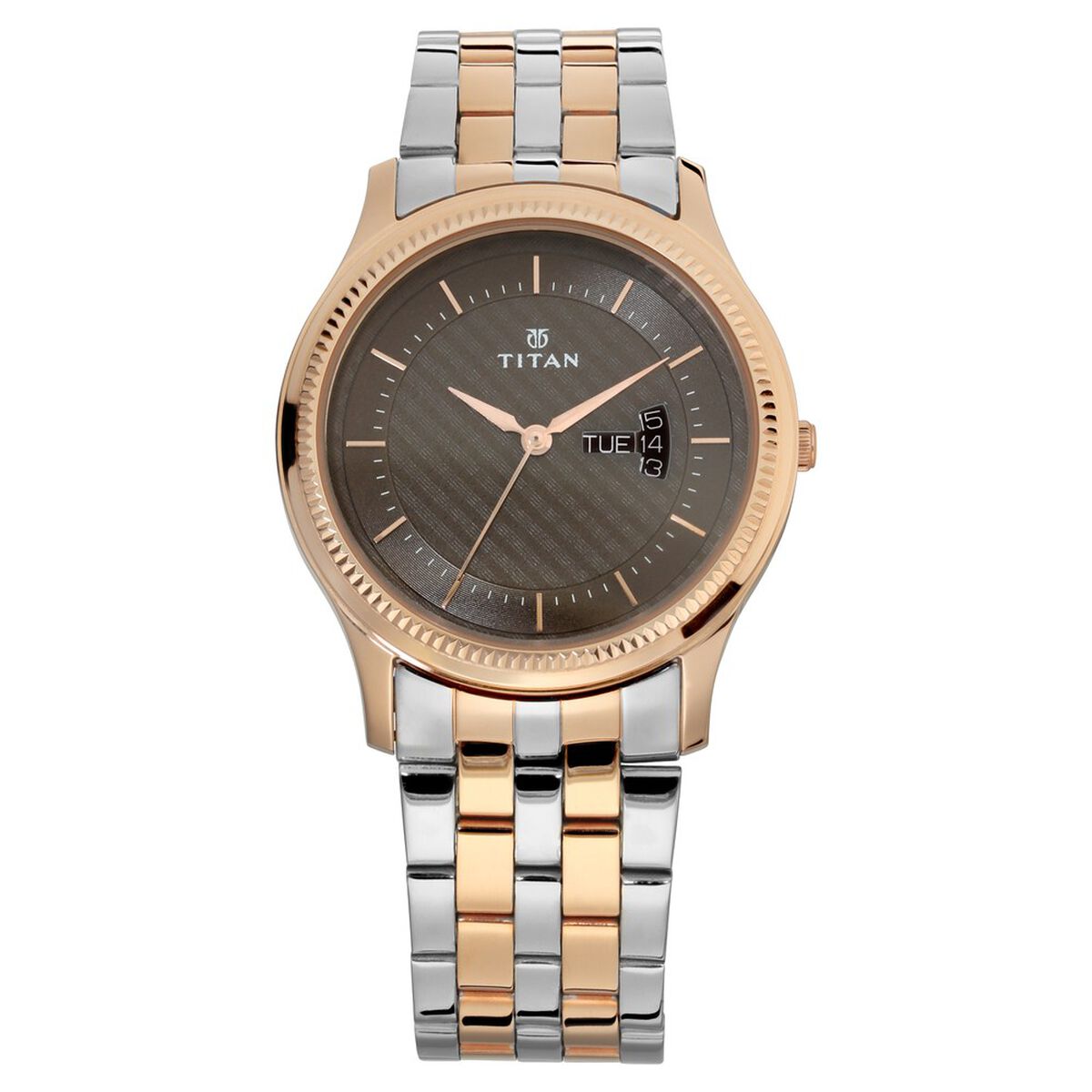 Titan Brown Dial Analog with Day and Date Stainless Steel Strap Watch for Men 2