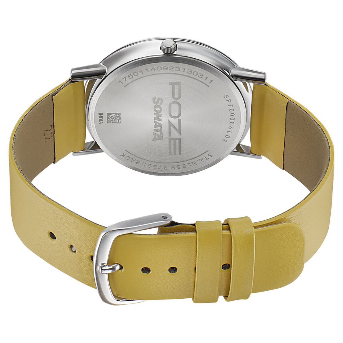 Sonata Poze Quartz Analog White Dial Leather Strap Watch for Men 5