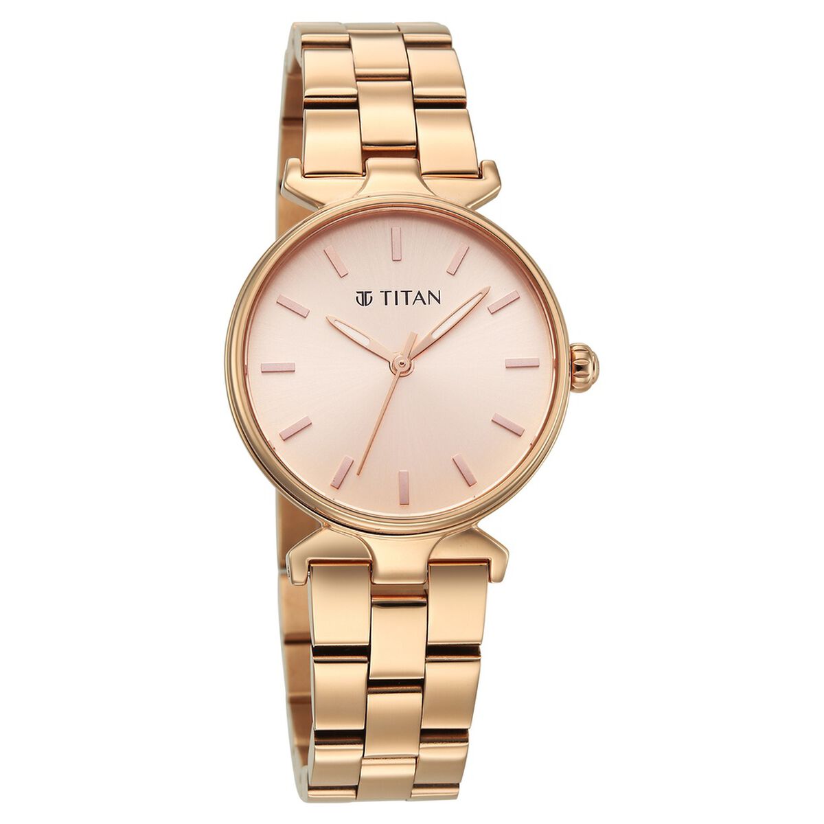 Titan Workday Edit Quartz Analog Pink Dial Rose Gold Stainless Steel Strap Watch For Women 2