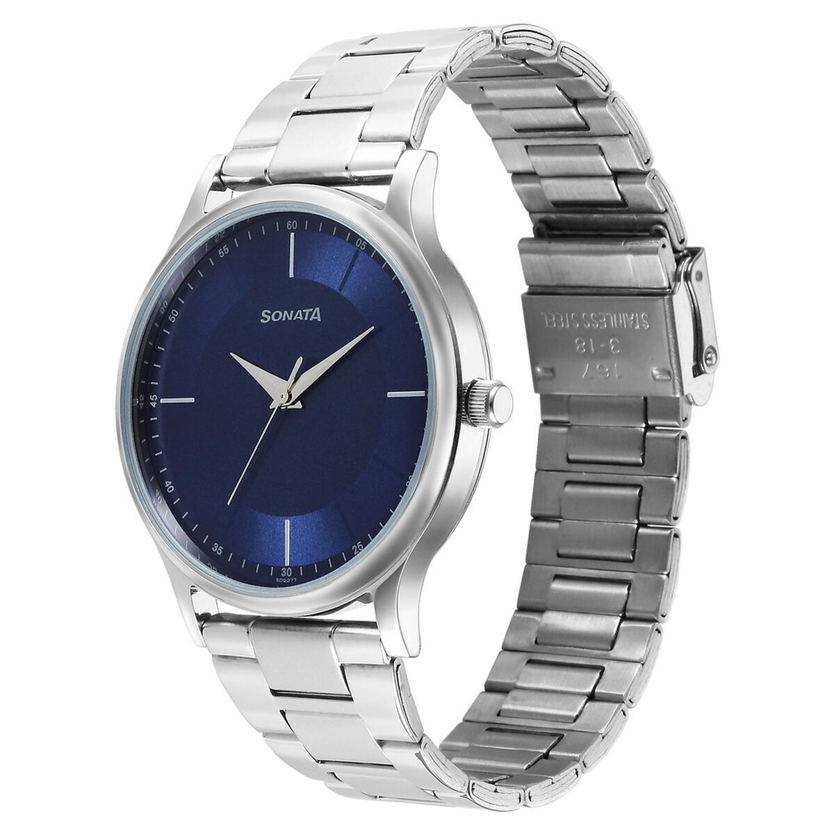 Sonata Aspire Quartz Analog Blue Dial Stainless Steel Strap Watch for Men 3