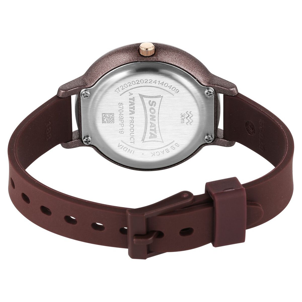 Sonata Splash Quartz Analog Brown Dial Plastic Strap Watch for Women 4