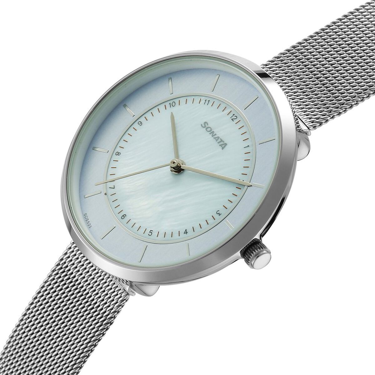 Sonata Modern Edit Quartz Analog Blue Dial Stainless Steel Strap Watch For Women 3