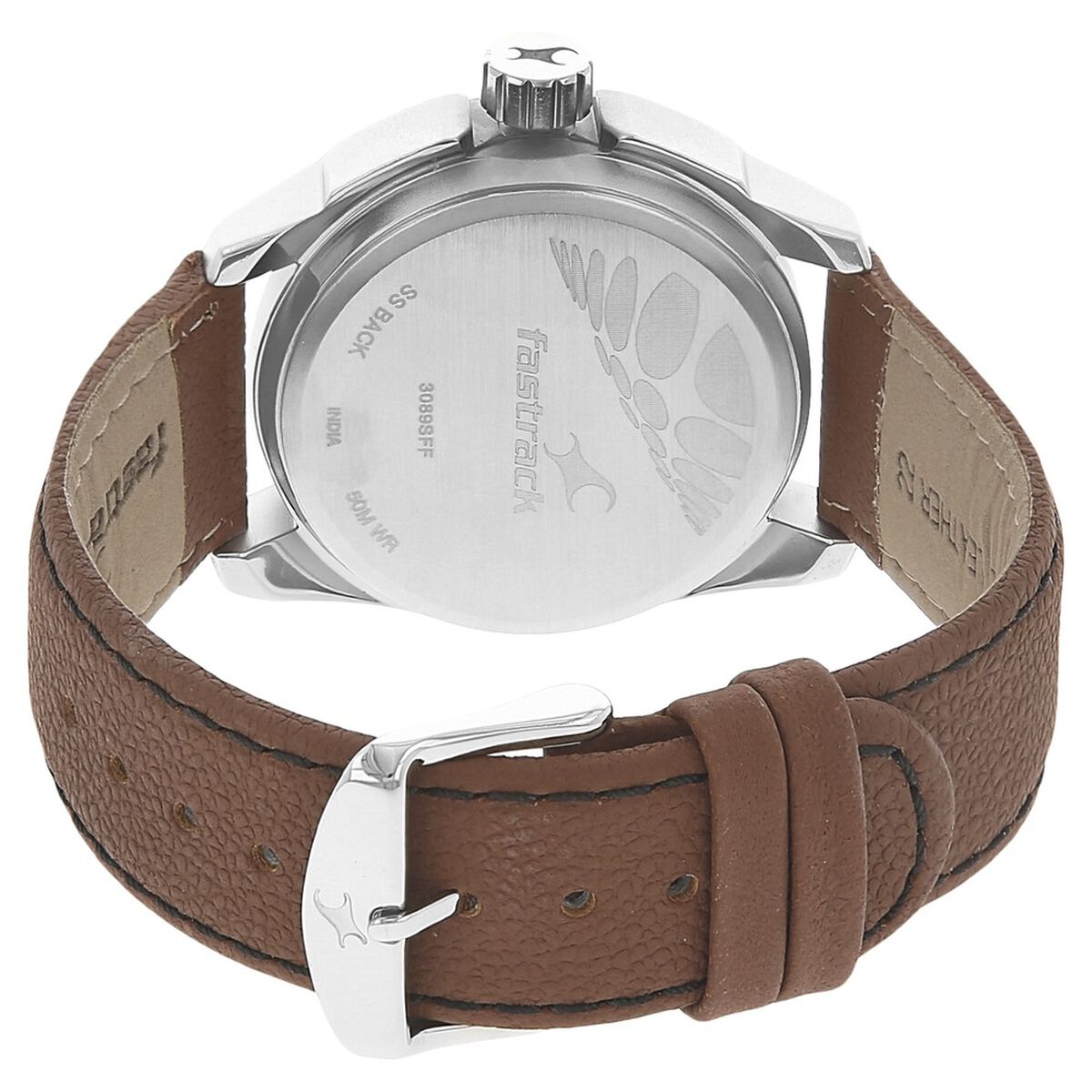 Fastrack Quartz Analog Black Dial Leather Strap Watch for Guys 4