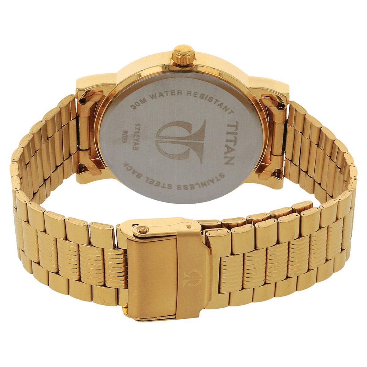 Titan Quartz Analog with Date Silver Dial Golden Stainless Steel Strap Watch For Men 4
