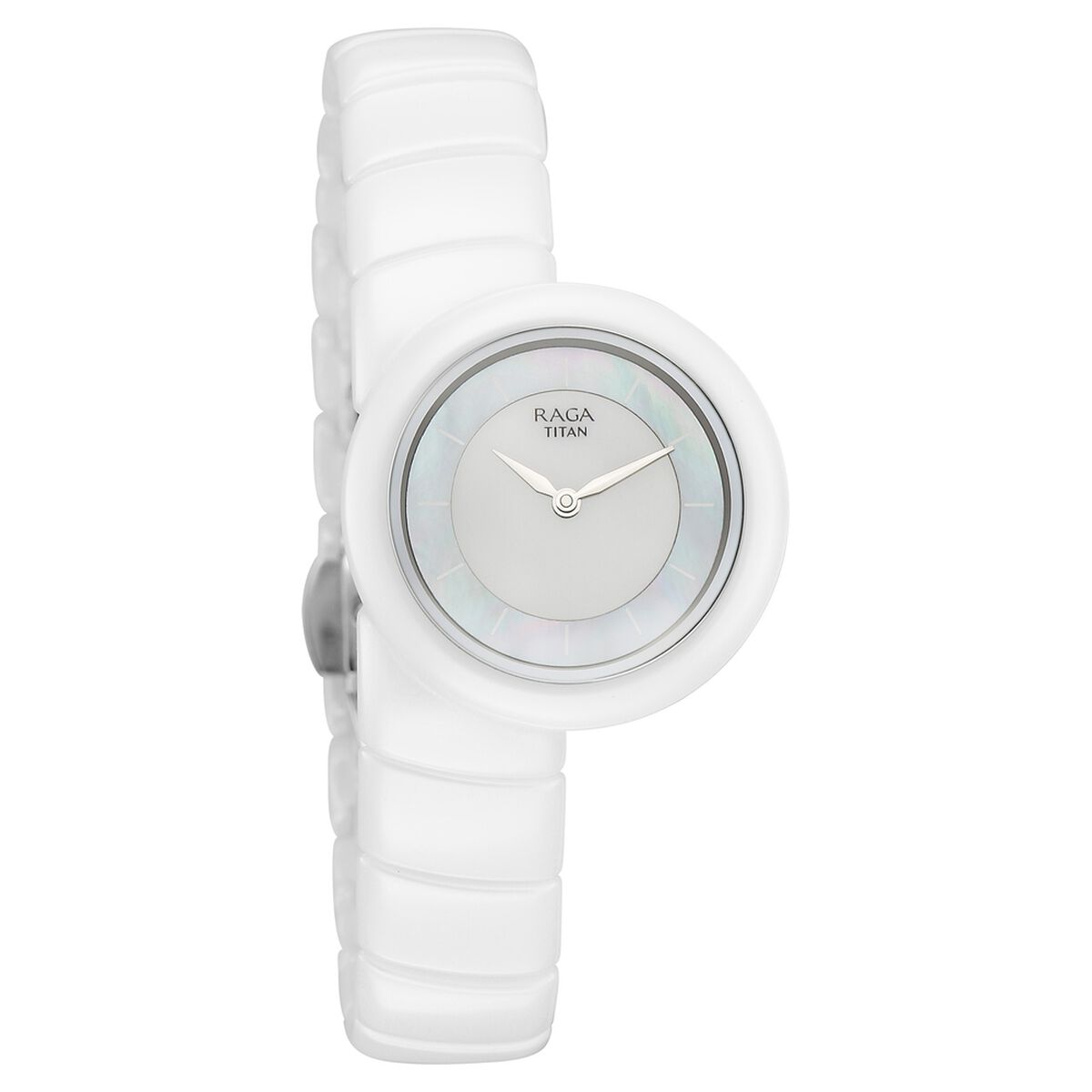 Titan Raga Chic Glam Quartz Analog Two Toned Dial With Mother OF Pearl White Ceramic Strap Watch For Women 2