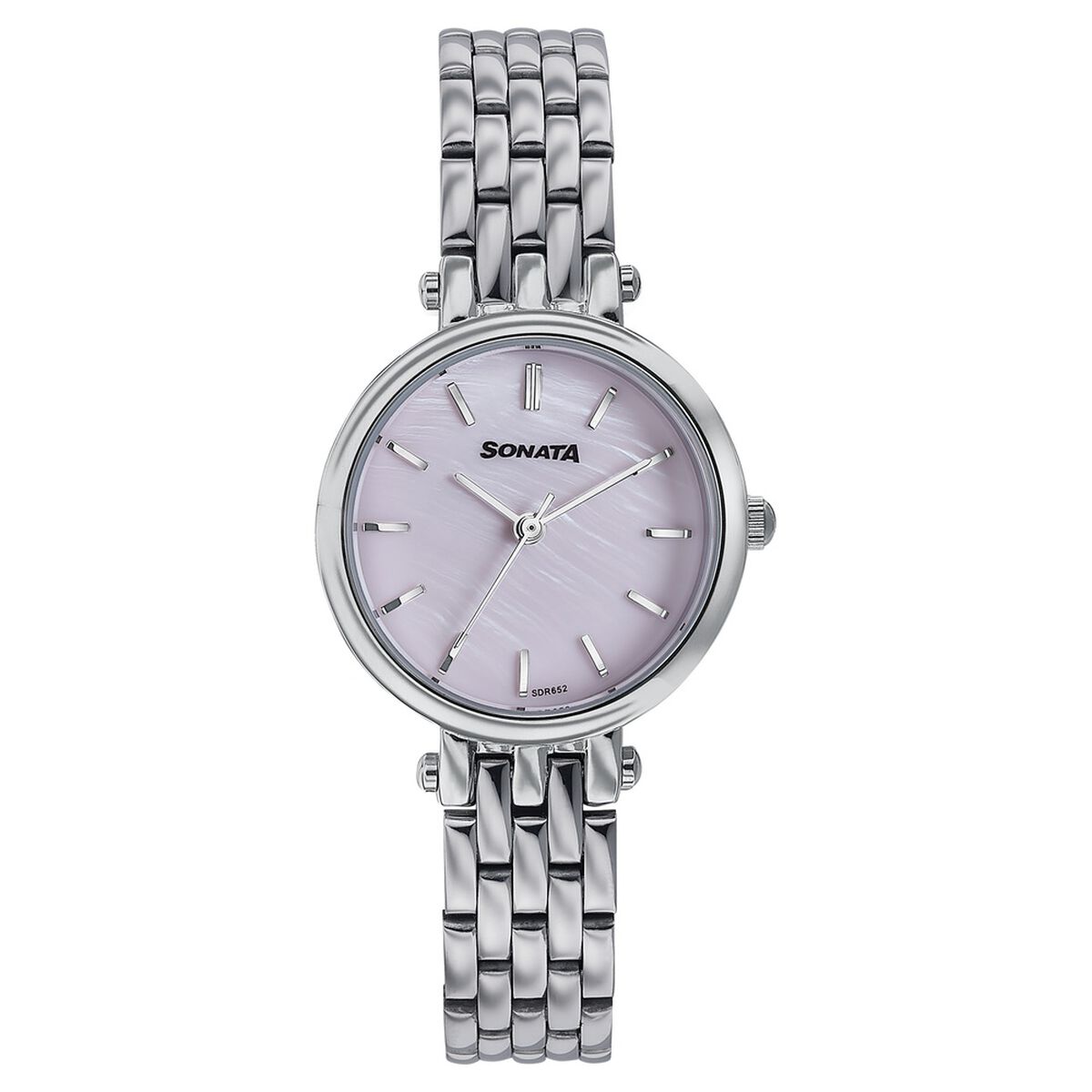 Sonata Wedding Edit Quartz Analog Pink Dial Stainless Steel Strap Watch For Women 1