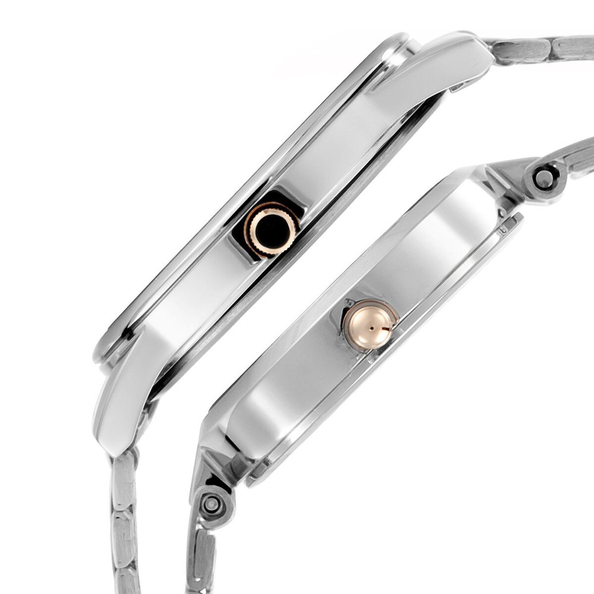Titan Bandhan Quartz Analog Silver Dial Two Toned Stainless Steel Strap Watch For Couple 4