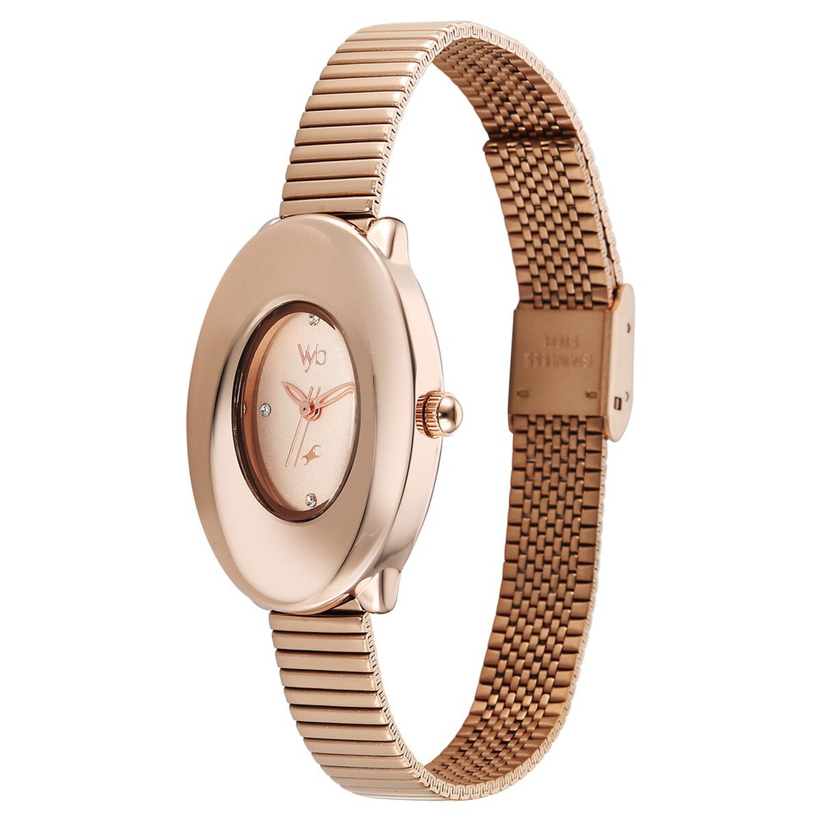 Vyb Runway By Fastrack Quartz Analog Rose Gold Dial Rose Gold Stainless Steel Strap Watch For Girls 3
