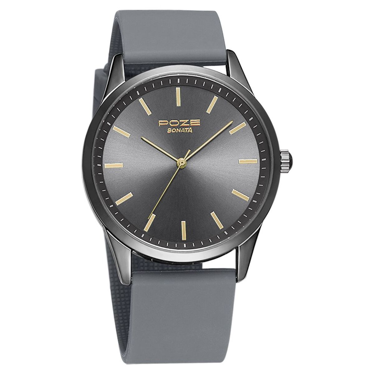 Poze by Sonata Quartz Analog Black Dial Silicone Strap Watch for Men 2