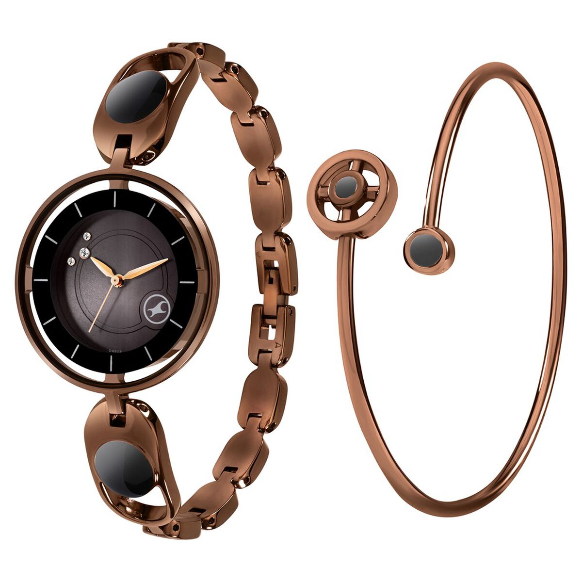Fastrack Pulse Quartz Analog Black Dial Metal Strap Watch For Girls 3