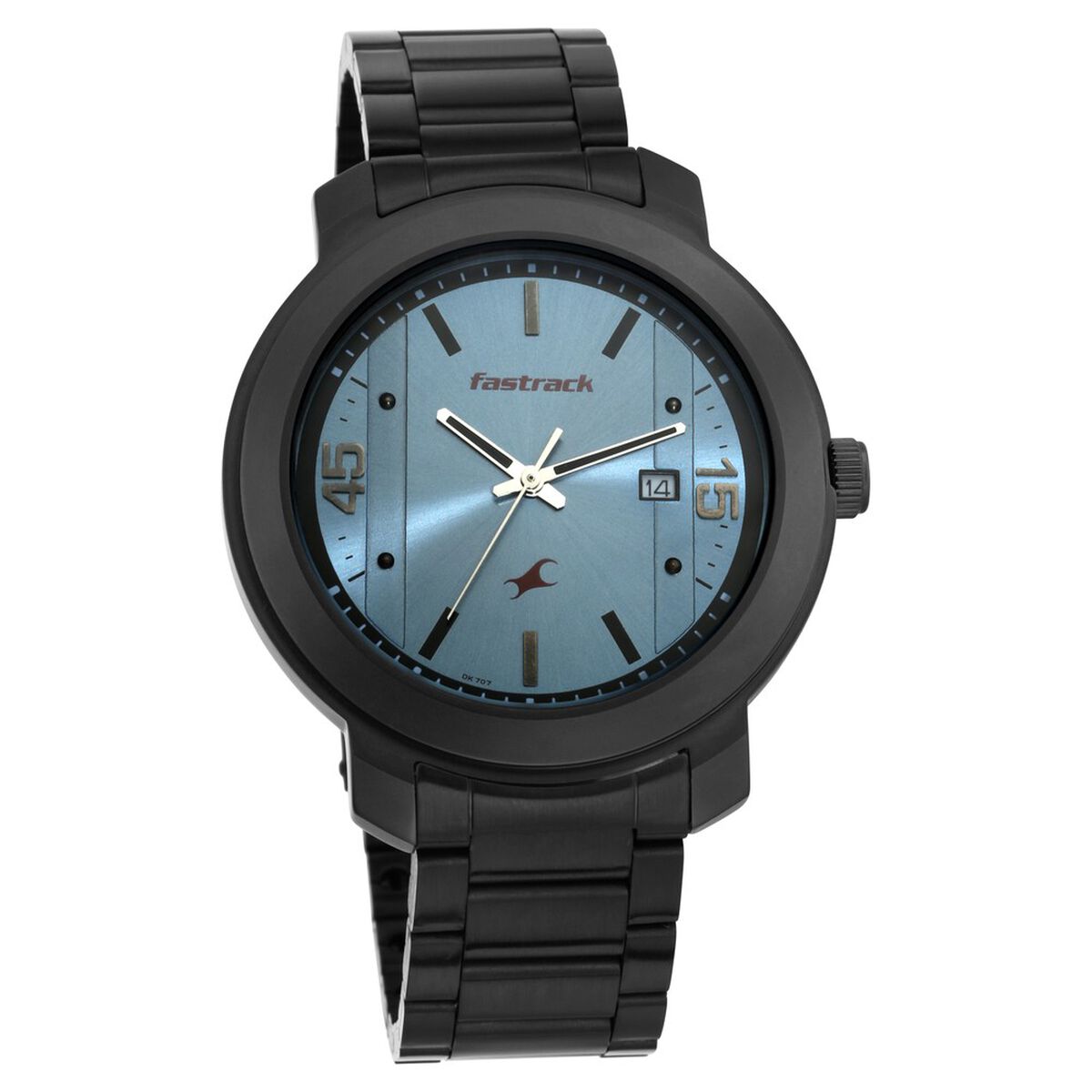 Fastrack Bare Basics Quartz Analog with Date Blue Dial Stainless Steel Strap Watch for Guys 2