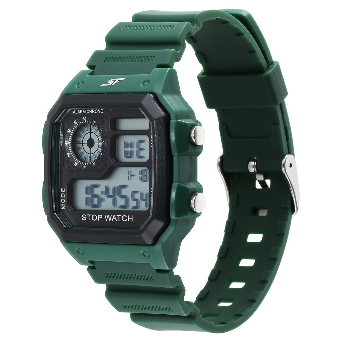 SF Digital Dial Green PU Strap Watch For Unisex 2
