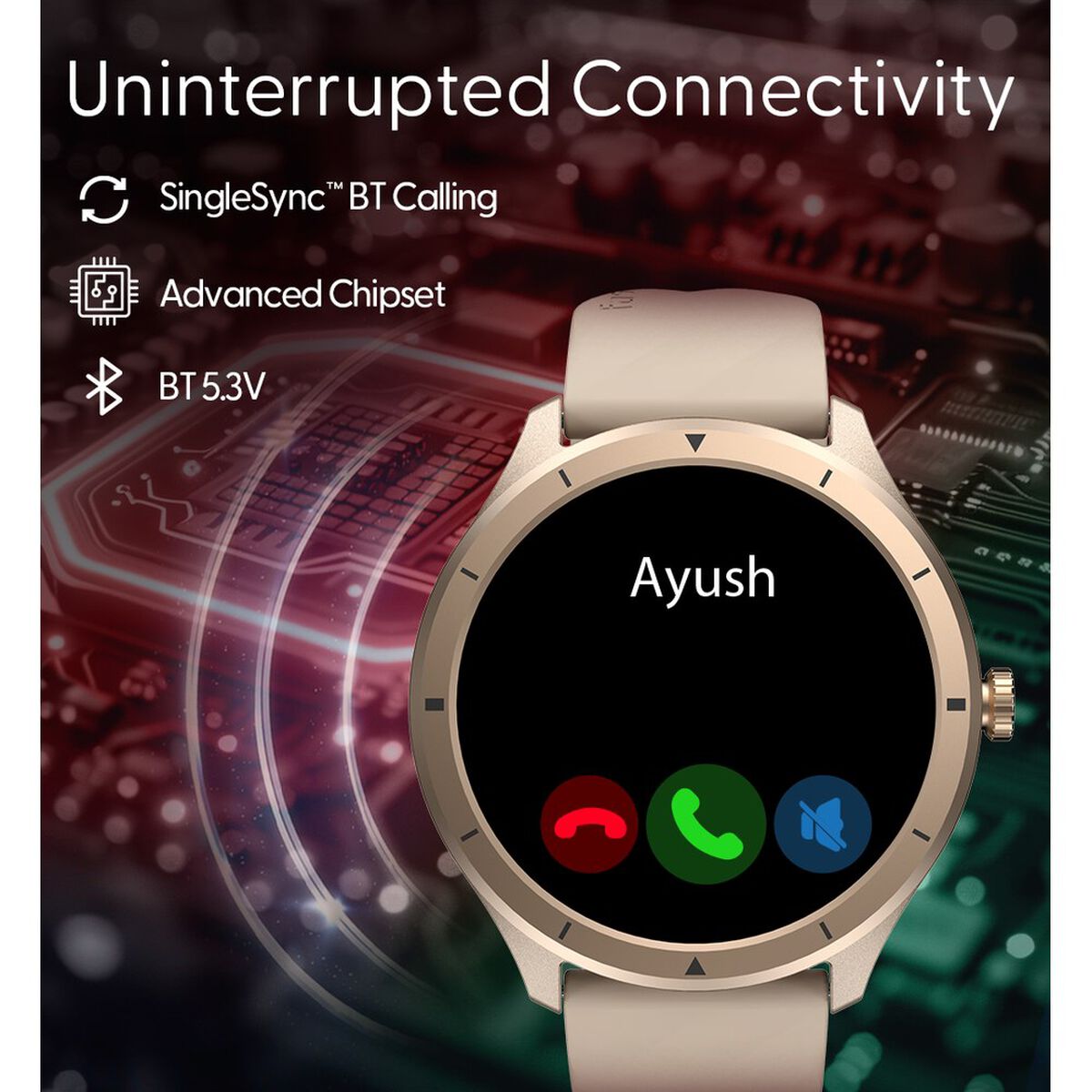 Fastrack Revoltt FR2 with 3.50 cm UltraVU Display, Advanced Blazing Fast UI, Working Crown, IP68 Smartwatch 3