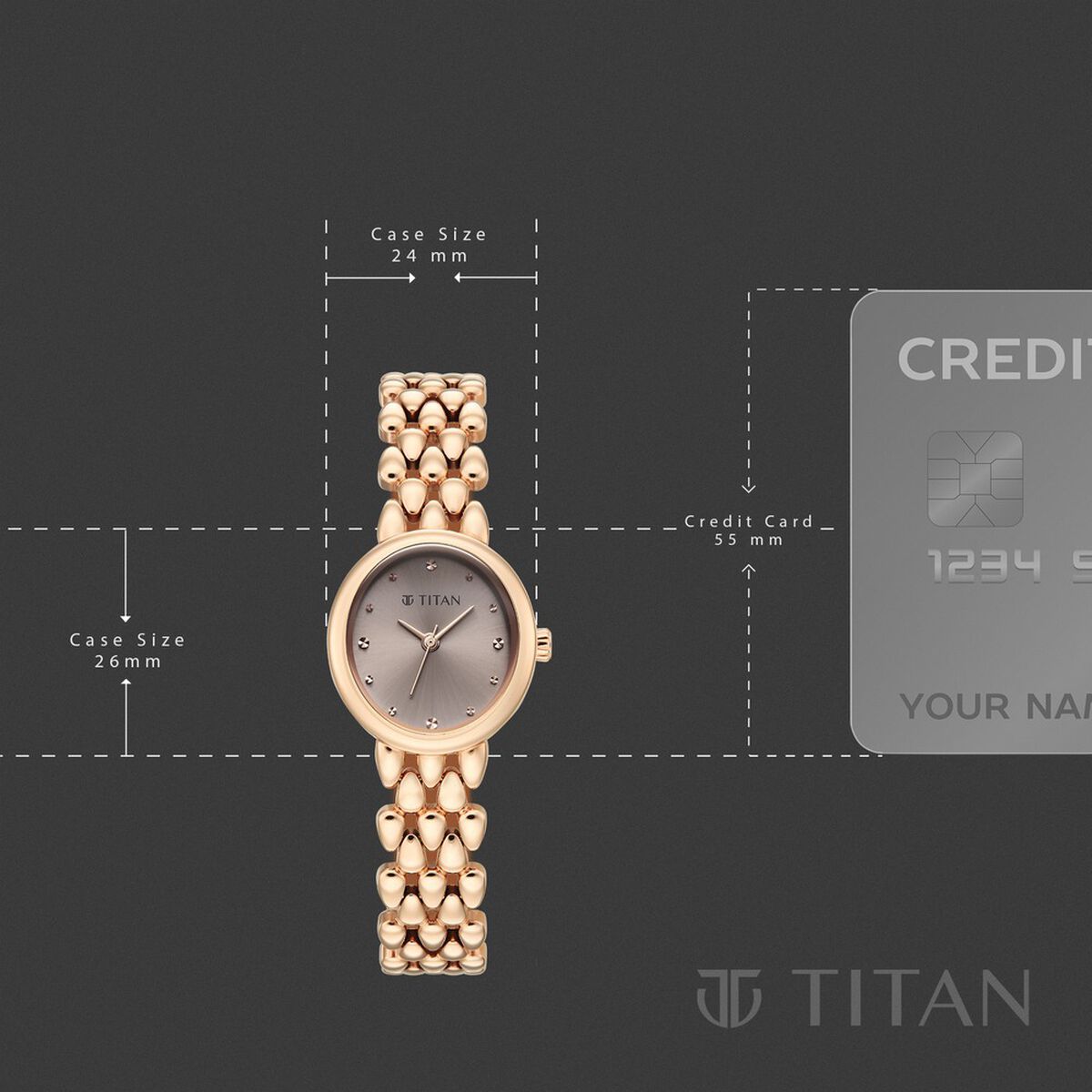 Titan Purple Serein Quartz Analog Rose Gold Dial Rose Gold Metal Strap Watch For Women 4
