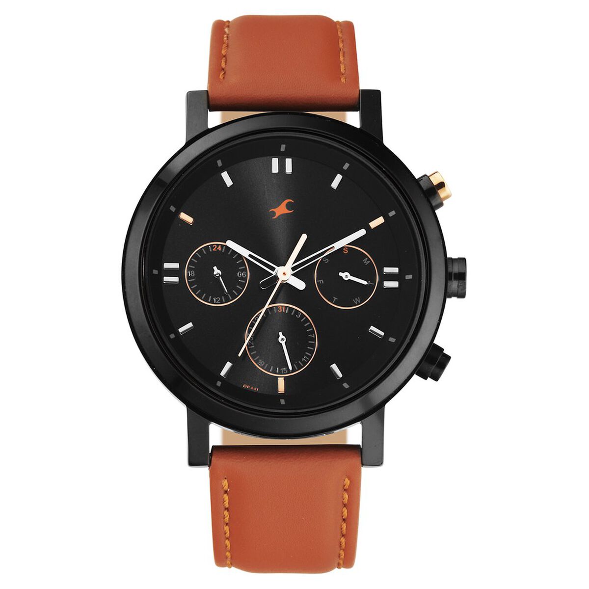 Fastrack Tick Tock Quartz Analog Black dial Leather Strap Watch for Guys 1