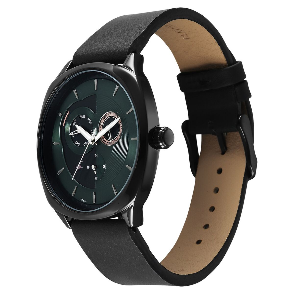 Fastrack Tick Tock Quartz Multifunction Green Dial Leather Strap Watch For Guys 3